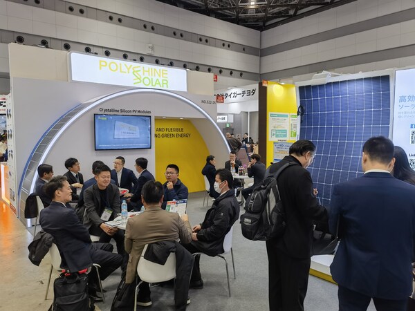 Visitors explore Polyshine Solar's booth at Japan’s World Smart Energy Week 2025
