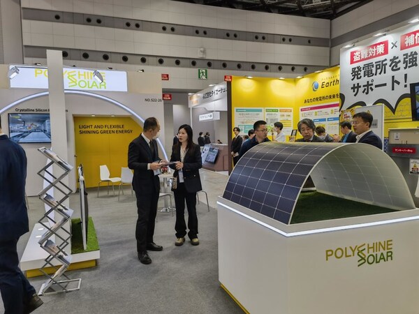Visitors explore Polyshine Solar's booth at Japan’s World Smart Energy Week 2025